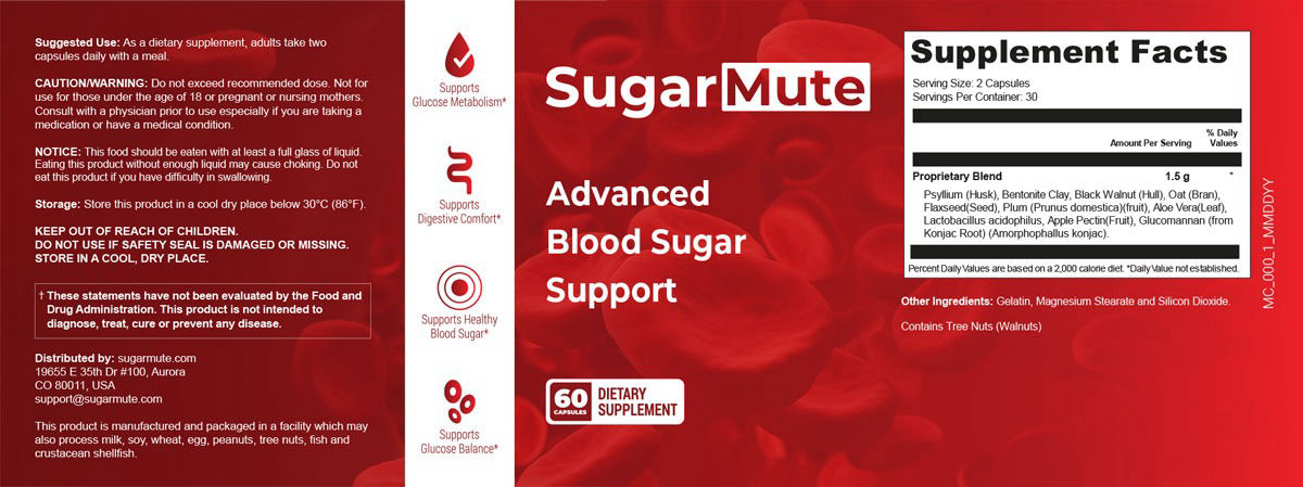 Sugarmute ingredients label